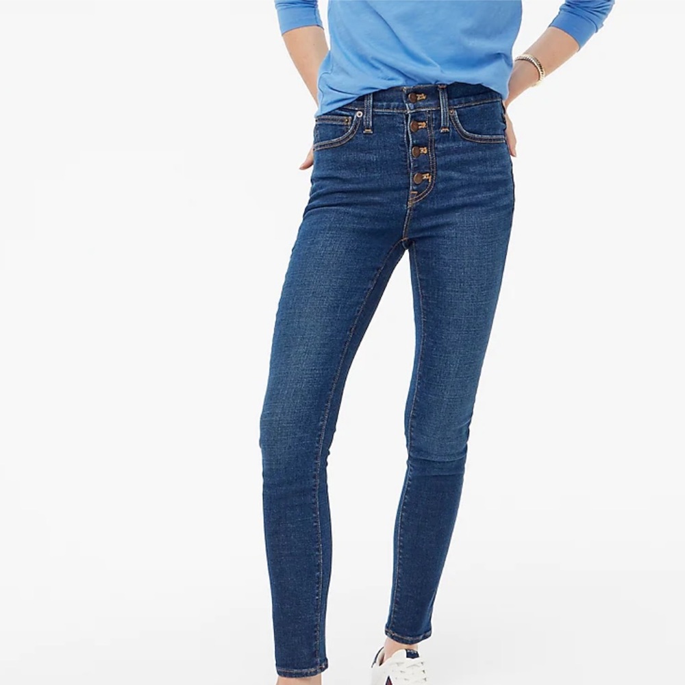 J. Crew Button Fly Dark Denim Skinny’s
